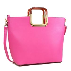 NWT Dasein Fushia Square Handle Purse